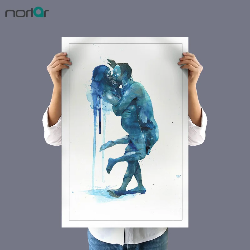 Акварельная картина на холсте Lora зомби обнимающие влюбленные Художественная