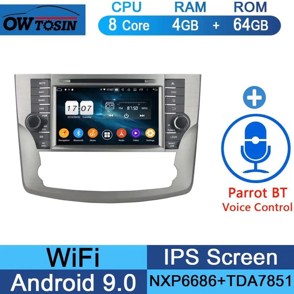 64G Parrot BT 8" IPS Octa 8 Core 4GB RAM+64GB ROM Android 9.0 Car DVD Radio GPS Navi For Toyota Avalon 2011 2012 2013 DSP CarPlay Parrot BT - Цвет: 64G Parrot BT