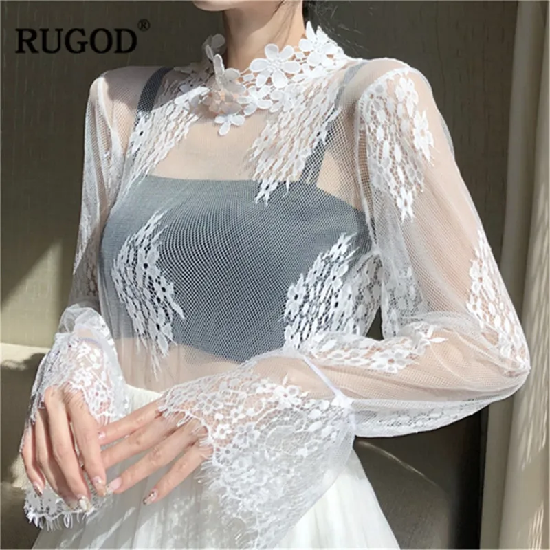 Женская водолазка RUGOD винтажная с длинным рукавом|Рубашки| |