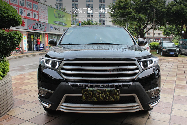 AKD автомобильный Стайлинг для фары Toyota Highlander 2012 Highlander светодиодный DRL Hid головной фонарь Angel Eye Bi Xenon аксессуары
