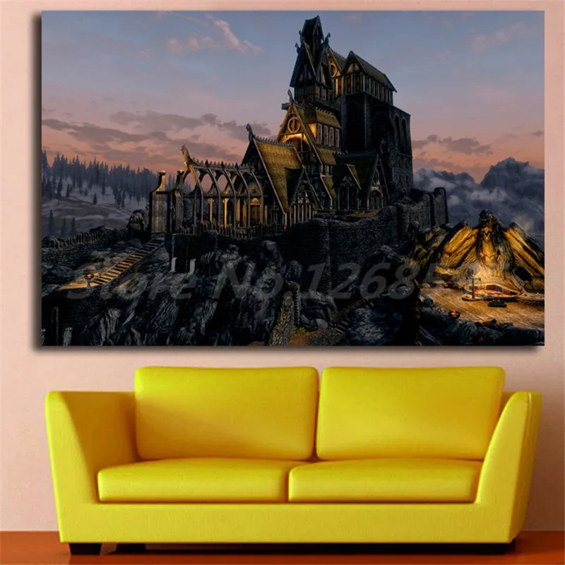Обои с изображением пейзажа Skyrim Ultra HD холст рисунком домашний декор для гостиной