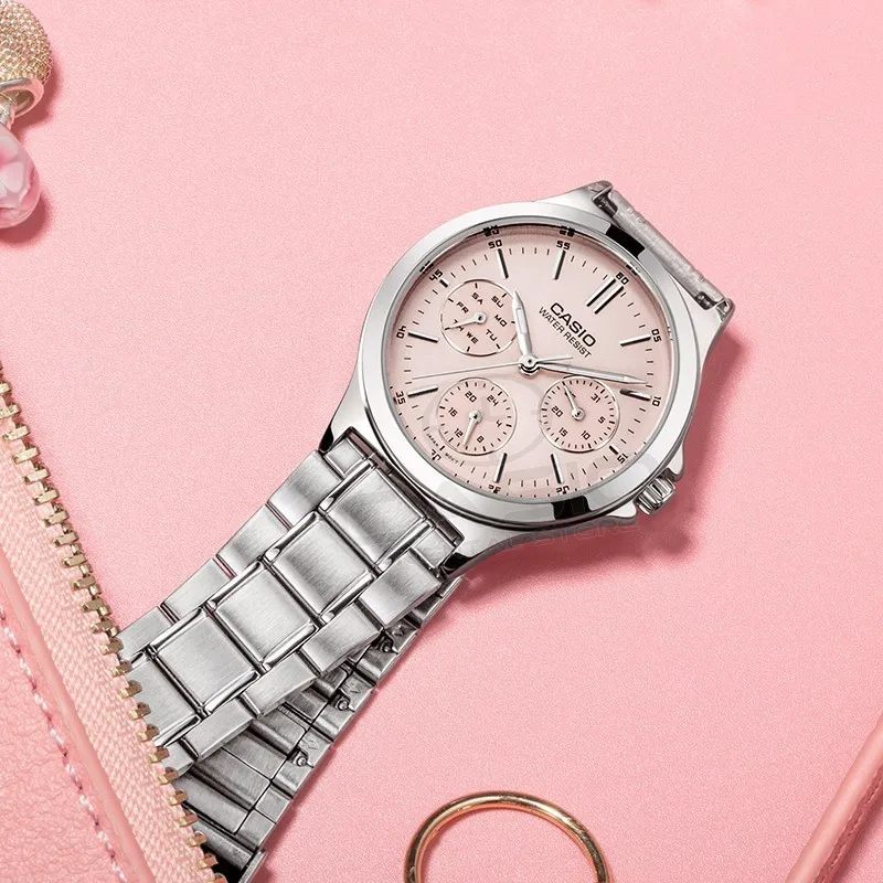 Casio бренд высокого качества кварцевые часы Нержавеющая сталь Наручные часы модные женские туфли часы женские наручные случайные часы LTP-V300L-4A