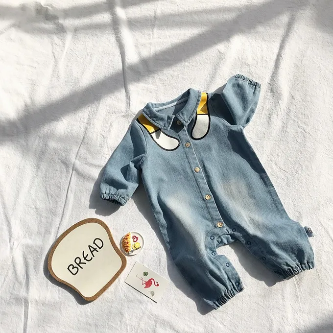 

Celveroso Baby Long Sleeve Rompers For Newborns cute Cartoon Cotton Jeans Overalls For Children Spring O-neck Casual One-piece