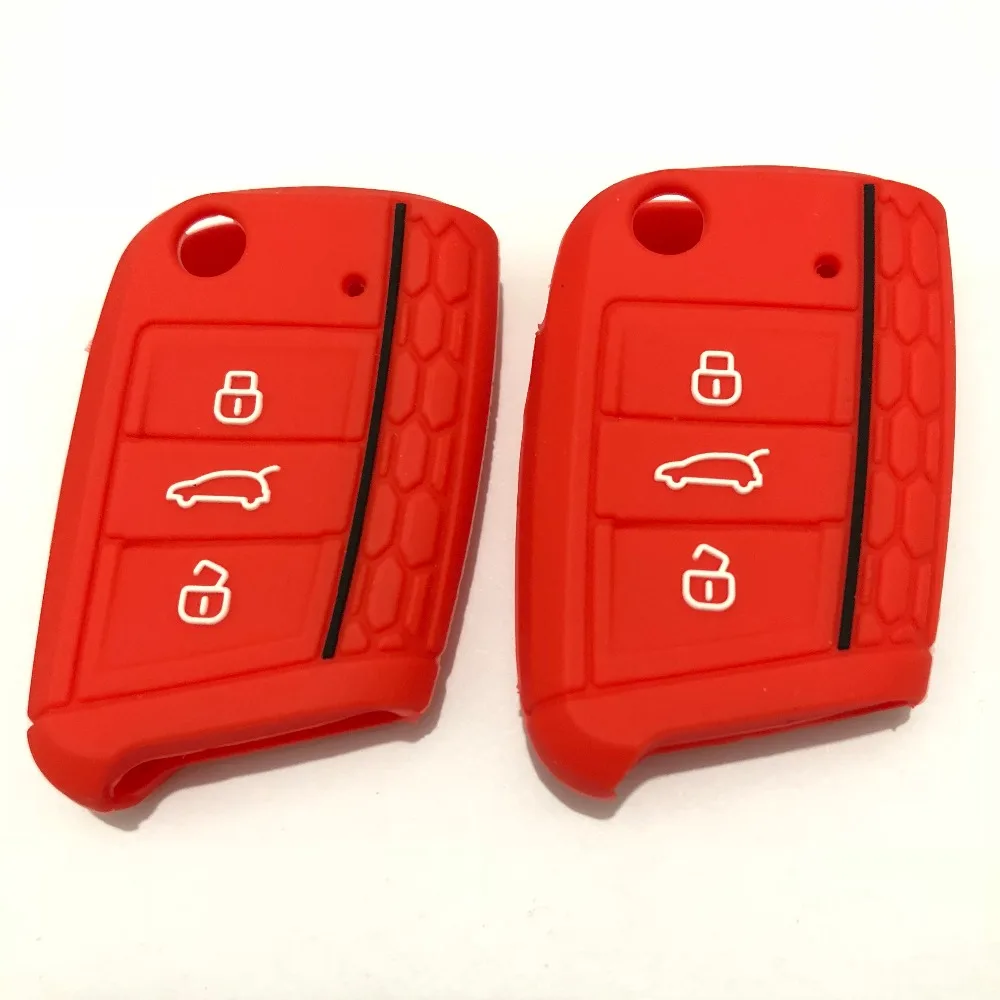 Чехол накладка для ключа силиконовый чехол брелок VW Golf 7 MK7 TSI R20 R Skoda Octavia A7 SEAT Leon Ibiza
