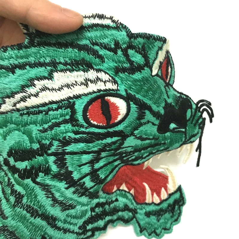 1 шт. хлопчатобумажные нашивки с изображением зеленого волка для одежды детская