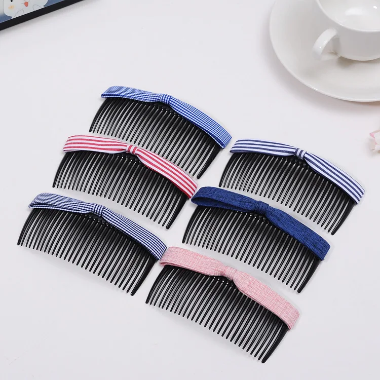 Корейский тканевый цветной гребень для волос с узлом-бабочкой аксессуары