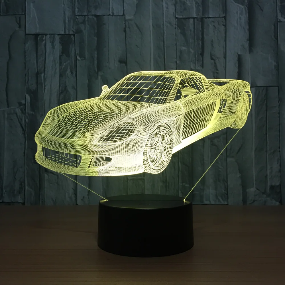 Автомобильный 3d ночник 7 цветов светодиодный Usb в качестве детских игрушек