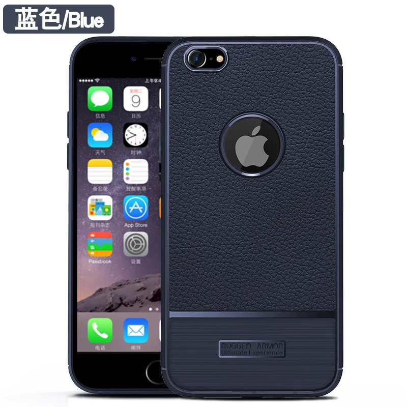 Для Apple iPhone 6 силиконовый чехол Мягкий ТПУ щеткой углерода Волокно текстуры для S