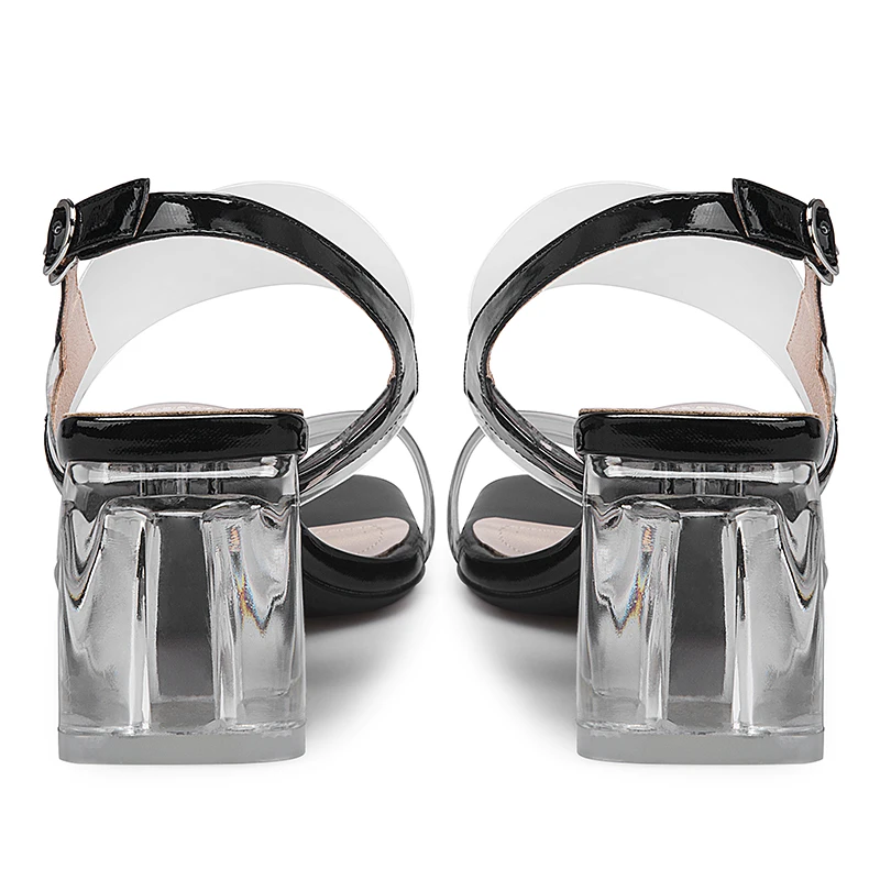 Женские босоножки на высоком каблуке черные или белые вечерние с ремешком