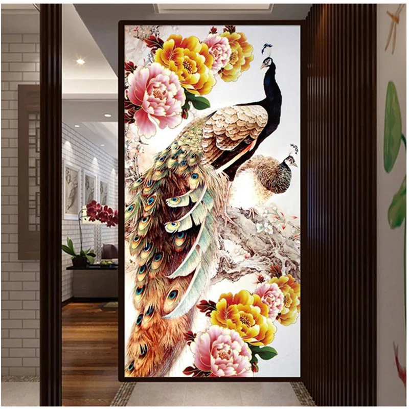 

5D Diy Mosaic Diamond Painting Cross Stitch Kits Peacock Diamond Embroidery Full Resin Square Drill Rhinestone Crafts Needlework