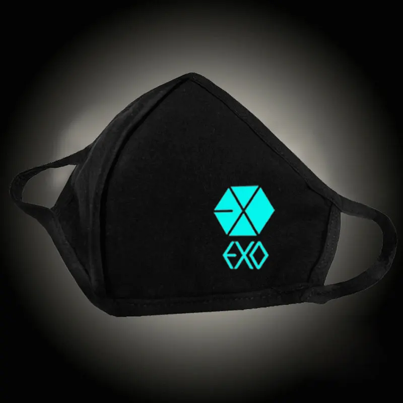 Noctilucence FF Type Светящаяся Мода Kpop маска для рта EXO Xiling Empire дыхательная маска для лица против пыли PM2.5 фильтр зимний заглушенный респиратор - Цвет: Noctilucence FF Type