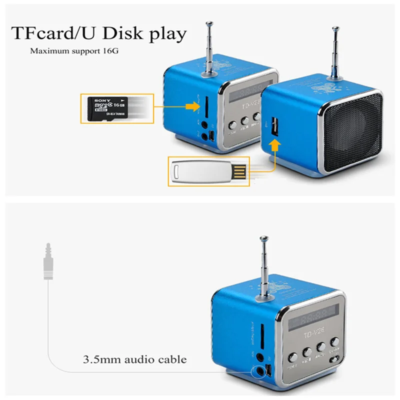 TD V26 Bluetooth беспроводной динамик поддержка TFcard/U диск Портативный мини аудио Тип