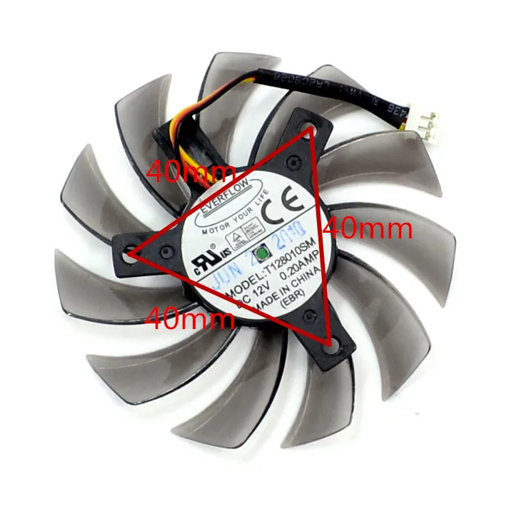 Видеокарта fanNew GTX460 470 570 580 670 HD5870 Графика карты вентилятор T128010SM 12V 0.20A диаметр 75