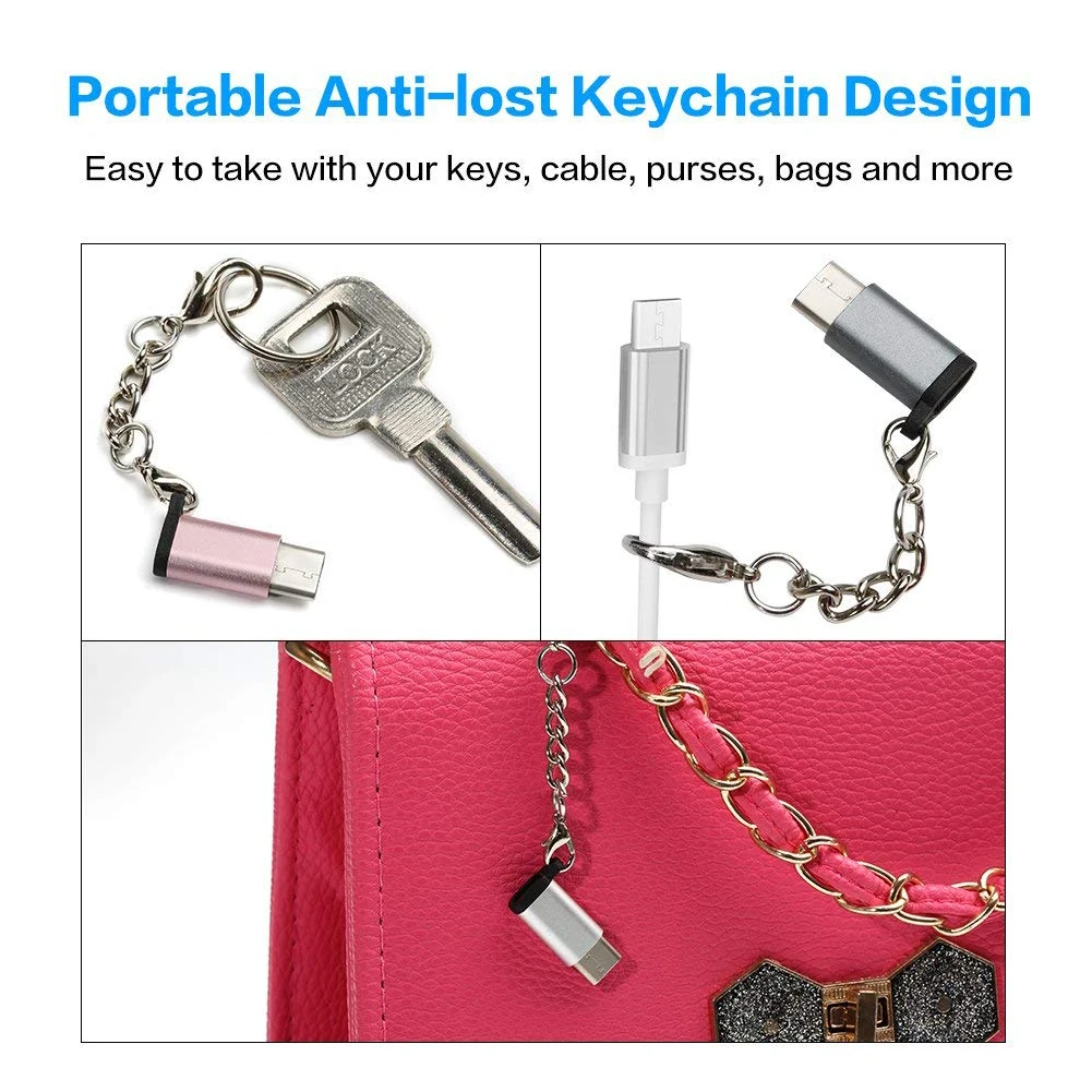 Зарядное устройство для телефона type C Micro с шнур связки ключей Разъем Портативный