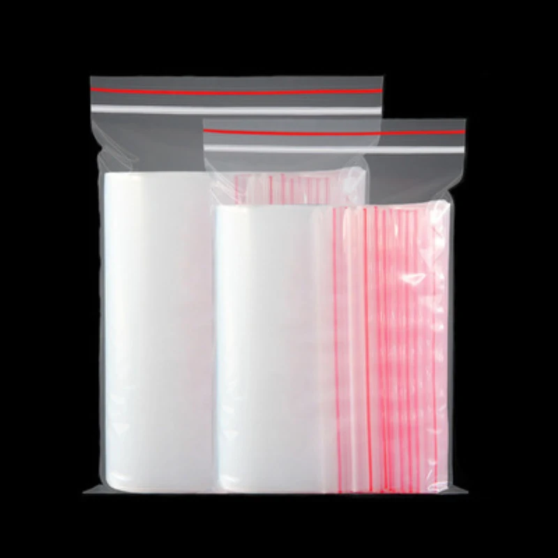 100 шт./упак. толстый прозрачный небольшой замок типа молния пластиковые пакеты на