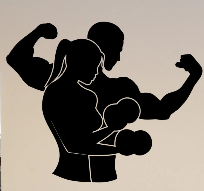 Виниловая наклейка на стену для тренажерного зала фитнеса атлетического спорта