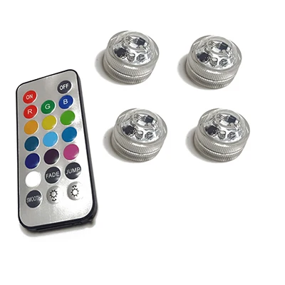 1 Controller 4 Lamp 3 Led RGB погружной светильник с дистанционным управлением, на батарейках, подводный Ночной светильник, ваза, чаша, для улицы, для сада, вечерние, украшения - Испускаемый цвет: 1 Controller 4 Lamp