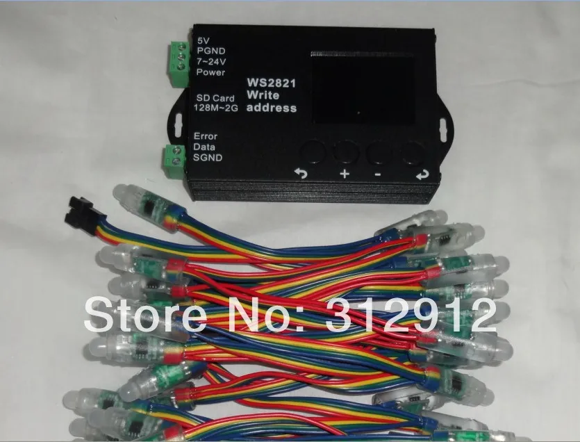 50 шт. 5 в постоянного тока 12 мм WS2821A DMX512 светодиодный пиксельный узел + WS2821 DMX запись