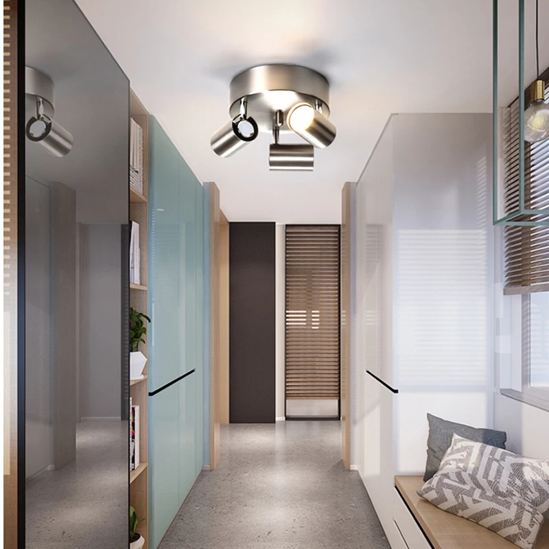 Регулируемый светодиодный потолочный светильник с 3 головками вращающийся