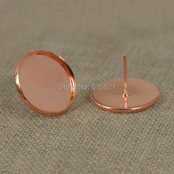Пустые серьги результаты Круглый безель лоток Смола Кабошон основы гвоздики