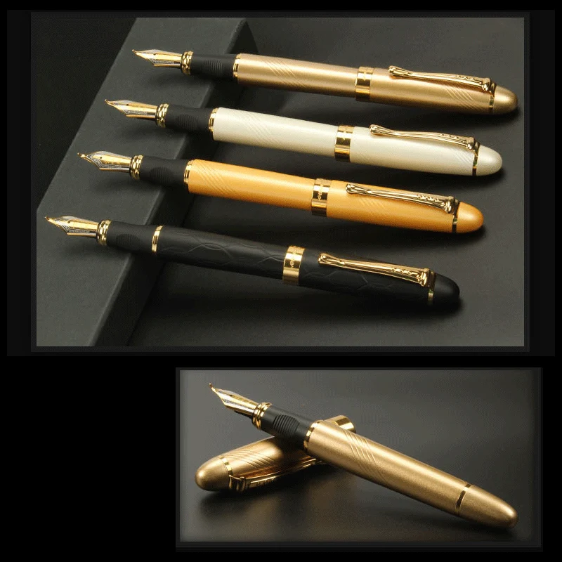 Jinhao X450 классический толстый корпус 1,0 мм изогнутое перо каллиграфия ручка высокого качества металлическая перьевая ручка Роскошные чернила подарочные ручки для письма