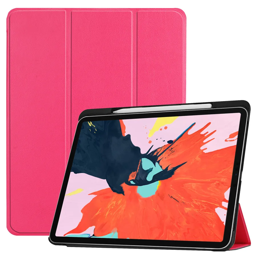 Чехол для iPad Pro 12,"() Smart Cover Pencil Holder Funda для нового iPad Pro 12,9 дюйма ультратонкая подставка Shell+ пленка+ ручка
