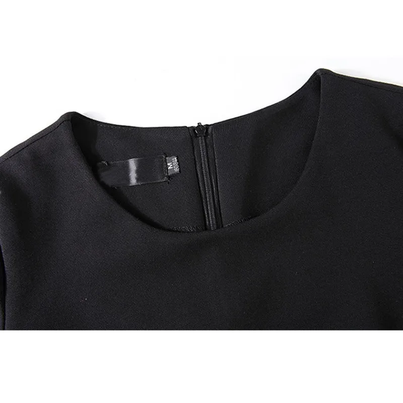 Женское платье с длинным рукавом OKXGNZ весеннее хлопковое элегантное черное в