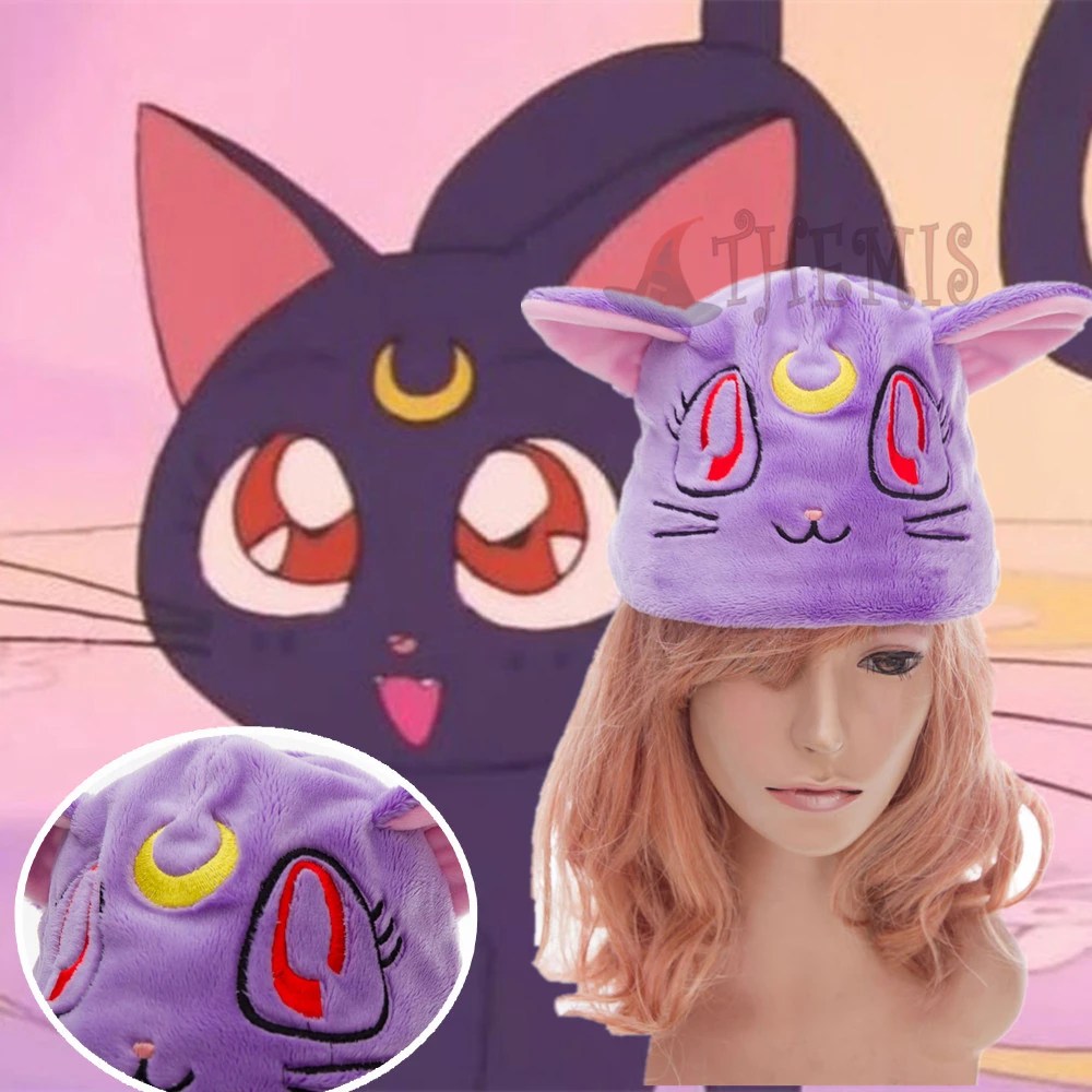 

Athemis Luna hat from Sailor plush fabric cat kitten style Berets and cosplay accessories