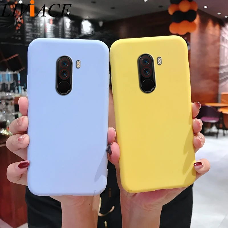 Чехол накладка для Xiaomi Pocophone F1 матовый силиконовый цвета на выбор|Бамперы| |