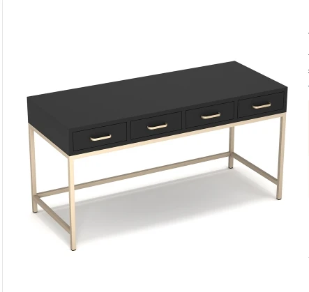 Black 4 drawer Луи модный простой европейский стиль спальня комод современный минималистичный железный металлический стол черный Американский Скандинавский стол для макияжа - Цвет: Black 4 drawer