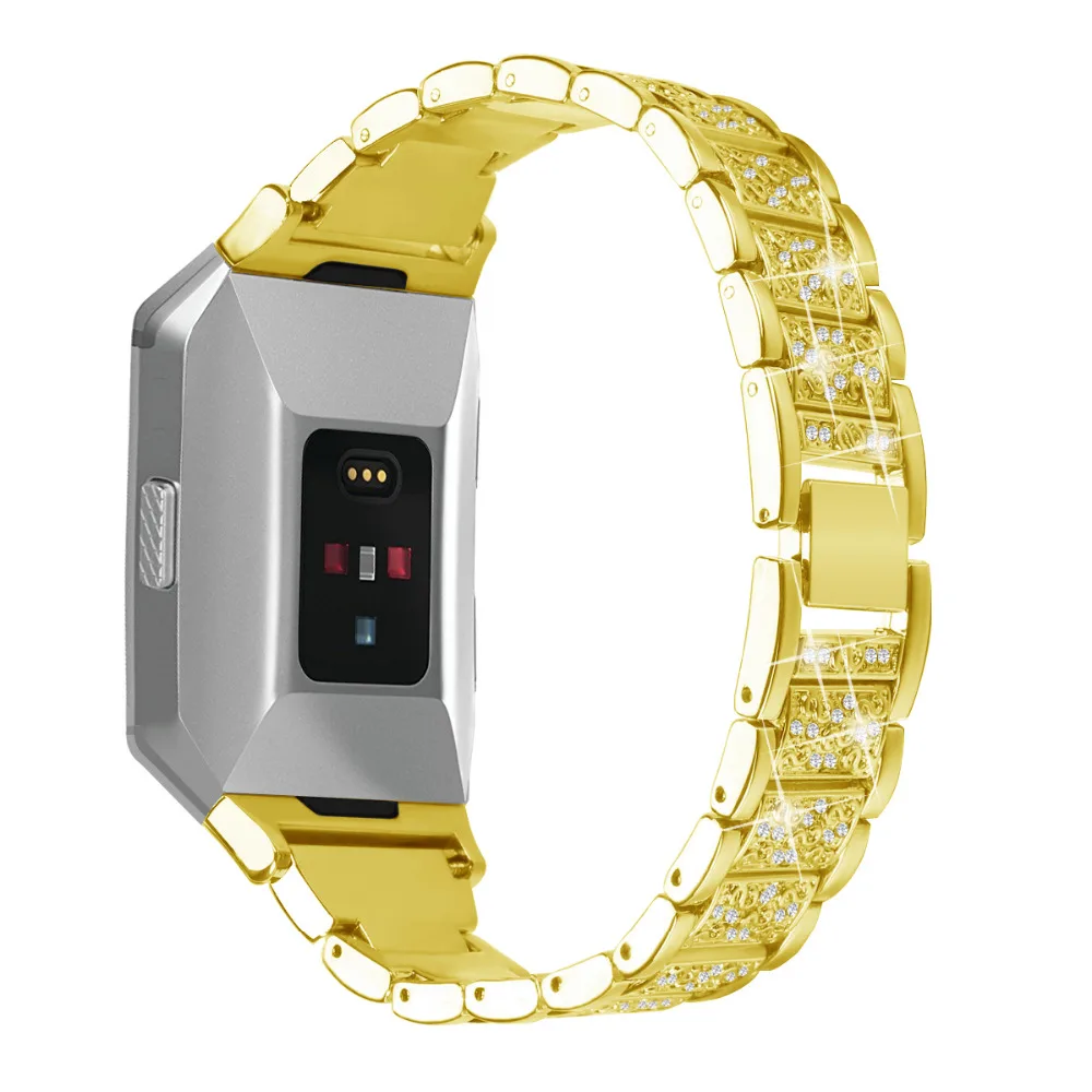 Metal Bands for Fitbit Ionic Replacement Band stainless steel with Rhinestone Bling Adjustable Bracelet | Электроника