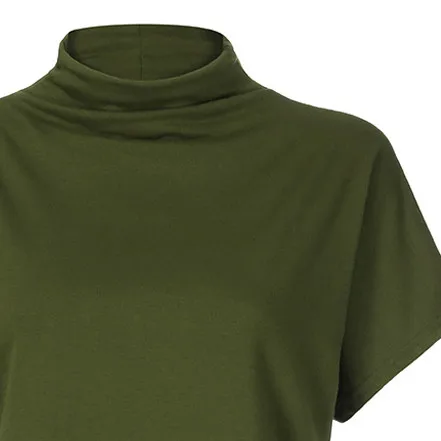 

Women T Shirt Summer High Quality Loose T-shirt Tees Tops Turtleneck Short Sleeve Cotton Casual