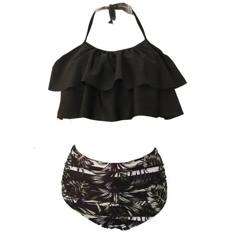 Женский купальник с оборками бразильский открытыми плечами бандажный пляжная