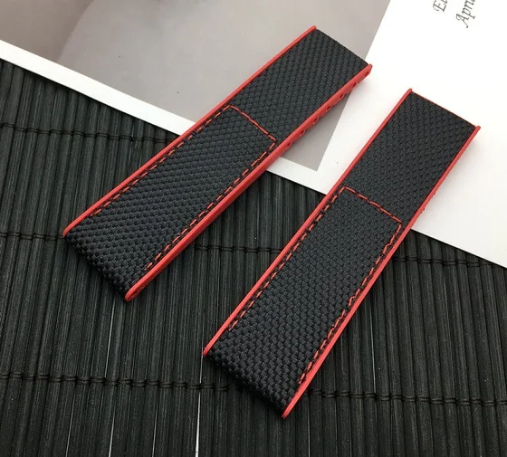 Black red edge Брендовый браслет силиконовый нейлоновый ремешок для часов Breitling ремешок для мстителя супер океан резиновый ремешок для часов спортивный 22 мм бесплатный инструмент - Цвет ремешка: Black red edge