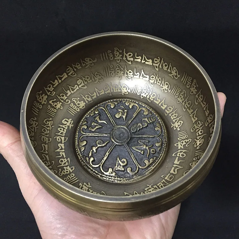 12 см новый дизайн непальская чакра Поющая чаша для йоги буддизм латунь Тибет