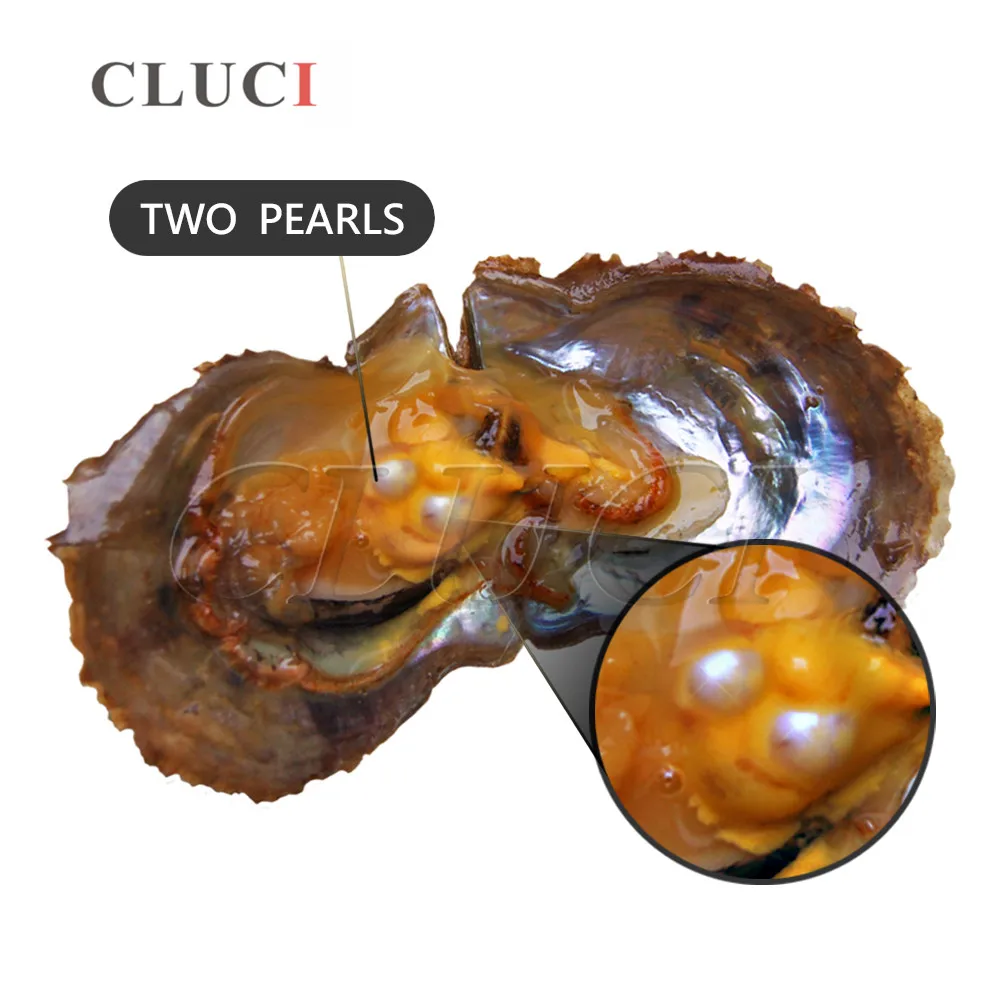 CLUCI 20 шт круглый натуральный Akoya жемчуг в Oysters 7 8 мм Близнецы жемчужные бусы для