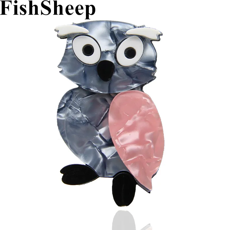 FishSheep Милая смола сова, броши для женщин ручной работы мода ацетатное волокно брошь с изображением птиц животных булавка акриловая брошь Бижутерия Подарки