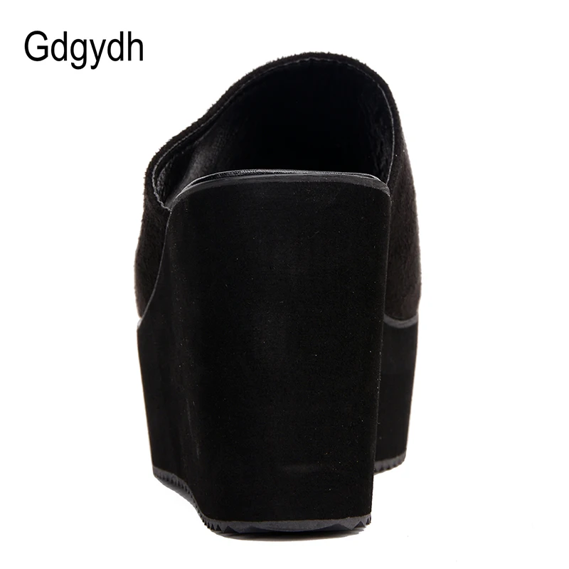 Женские босоножки на танкетке Gdgydh черные повседневные Босоножки платформе с