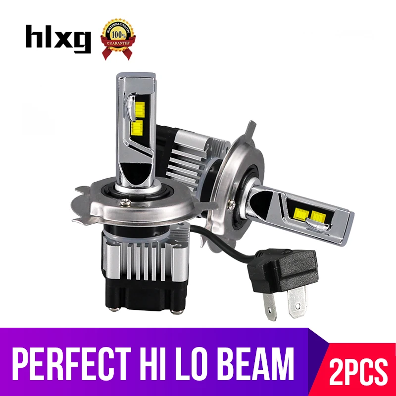 Hlxg мини 9003 HB2 лампа csp H4 светодиодные Автомобильные фары авто двойной диод Высокий Низкий Луч Светодиодные лампы для автомобиля 6000 К Белый 12 в 24 в лм 36 Вт