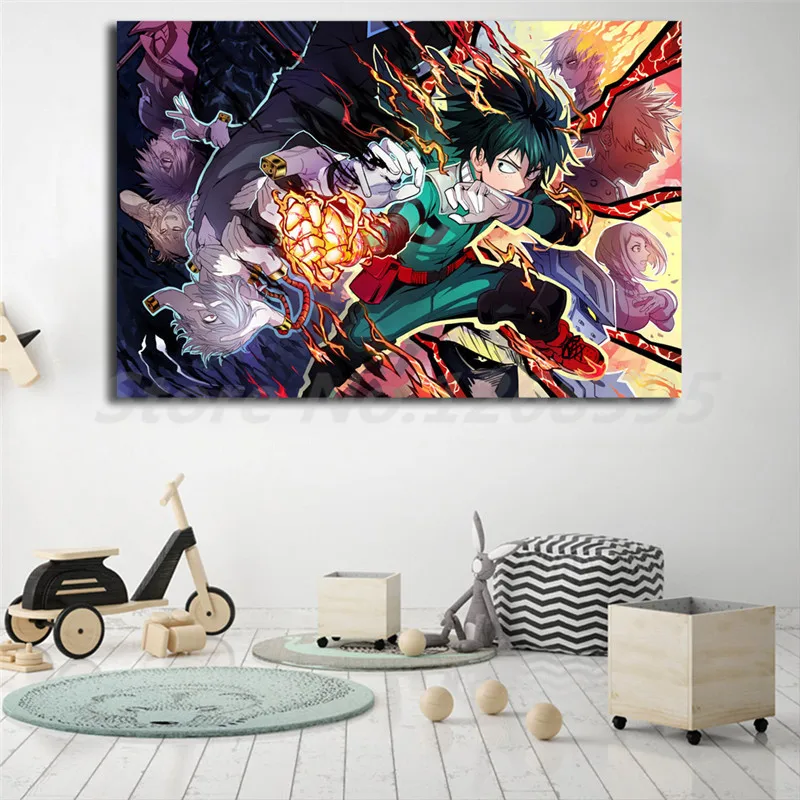 Аниме Boku No Hero academic обои настенные художественные Холст Плакаты принты картины на