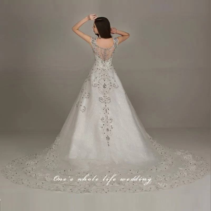 Vestido де Noiva 2016 новинка роскошная линия кружева свадебные платья с обширными