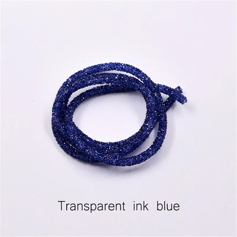 Transparent Ink blue 2 метра цепь со стразами отделка хрустальные бусины Аппликация труба Смола Кристалл страз окантовка Для Свадебные украшения «сделай сам» ZK717 - Цвет: Transparent Ink blue