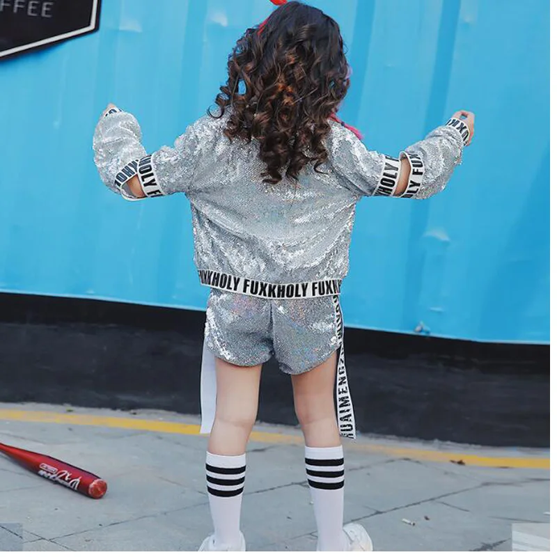 Детские танцевальные костюмы с блестками танцевальный костюм в стиле хип хоп для