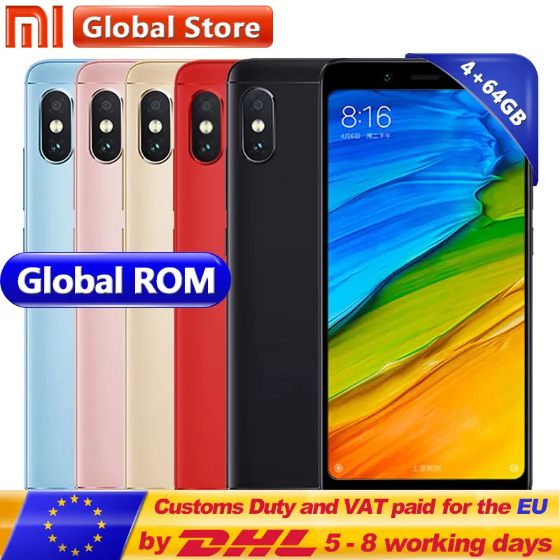 Оригинальный Xiaomi Redmi Note 5 4 GB 64 мобильный телефон Snapdragon S636 Octa Core 4000 mAh MIUI9