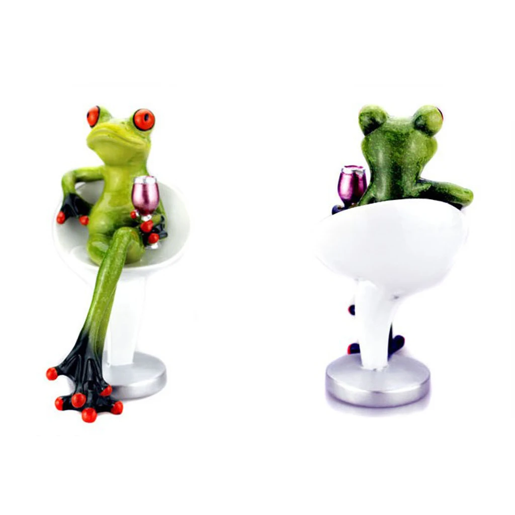 3D Frog Novel Frog Ornament Long Legged Frog Figurine Animal Model Collection Statue for Home Tabletop Office Cafe Shop Display