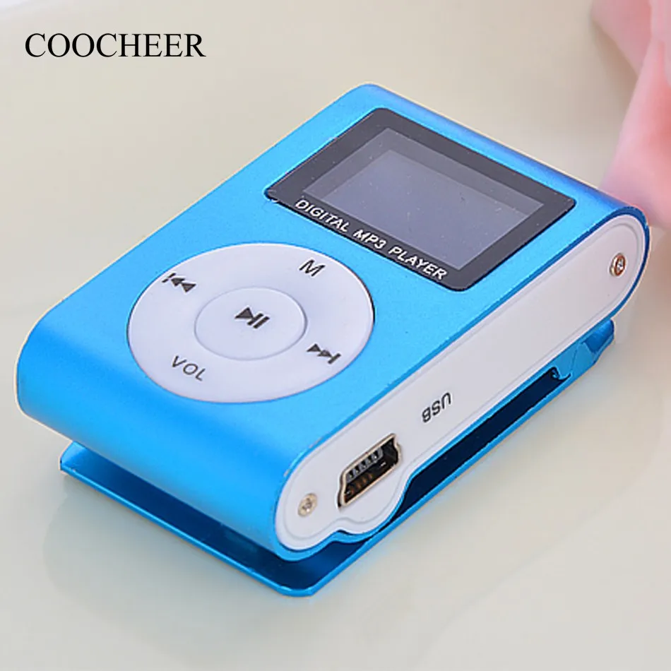 2018 синий мини клип Mp3 плеер Электронный Спортивный металлический MP3 музыкальный
