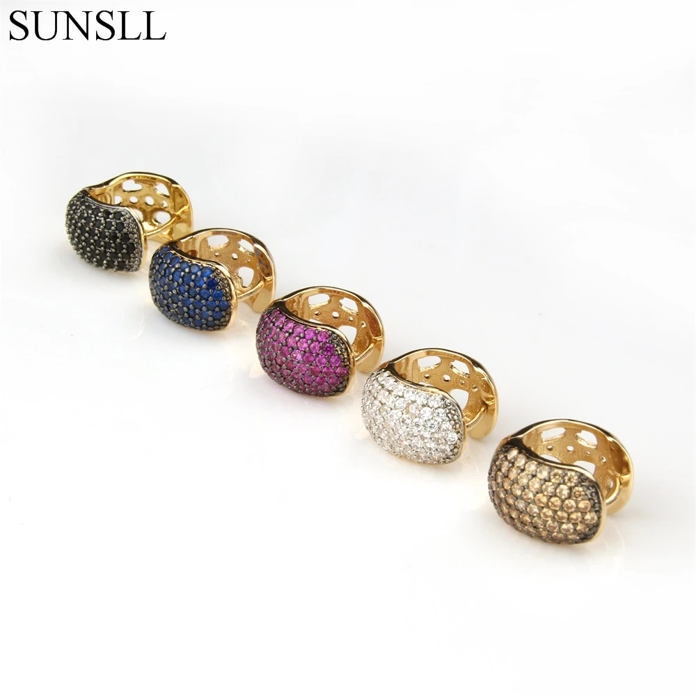 

Серьги-кольца женские медные с фианитом, золотистого цвета