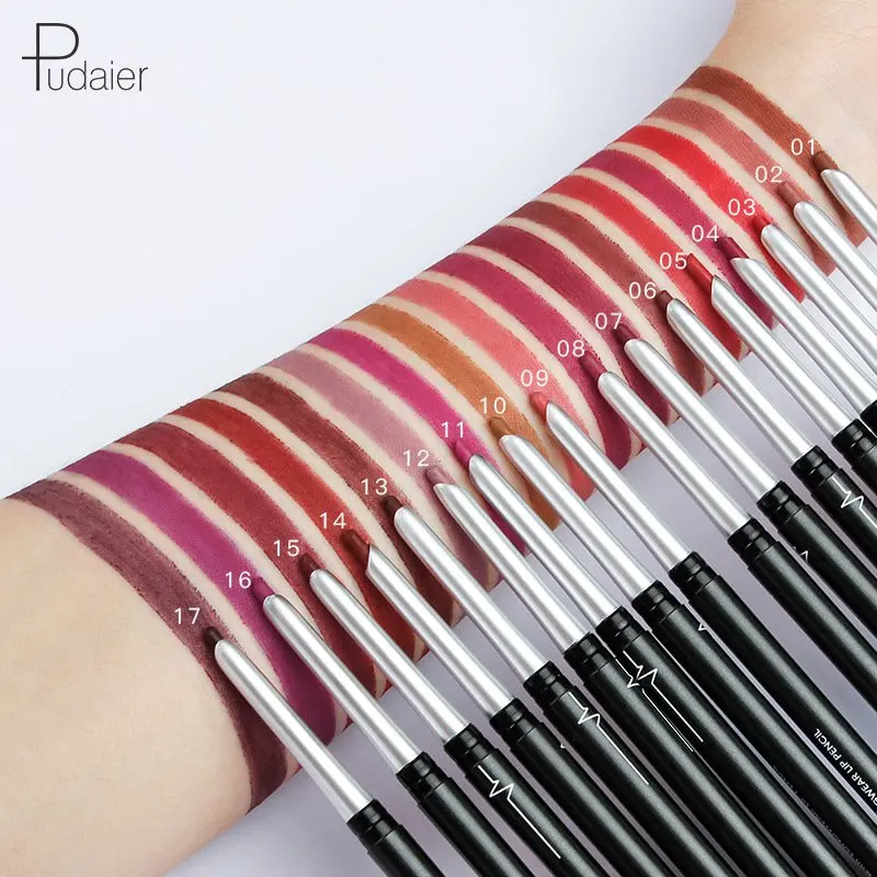 Pudaier Nude Pink матовый карандаш для губ Карандаш Гладкий легко носить губная помада