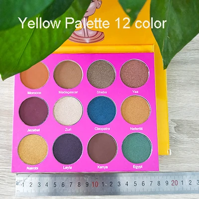 yellow 12 Big GIVENONE 6/12/16 Цвет макияж глаз ню палитра матовые тени для век Палитра Блеск порошок тени для век земные тени штамп пигмент - Цвет: yellow 12 Big