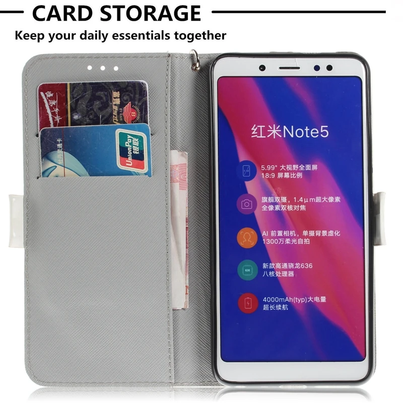 Чехол для Xiaomi Redmi Note 5 Pro кожаный чехол-кошелек чехлы телефонов чехол-книжка Etui